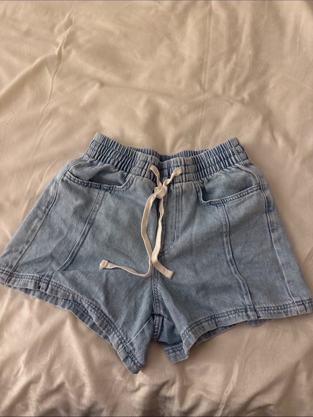 Universal Thread Light Blue Denim Drawstring Waist Shorts